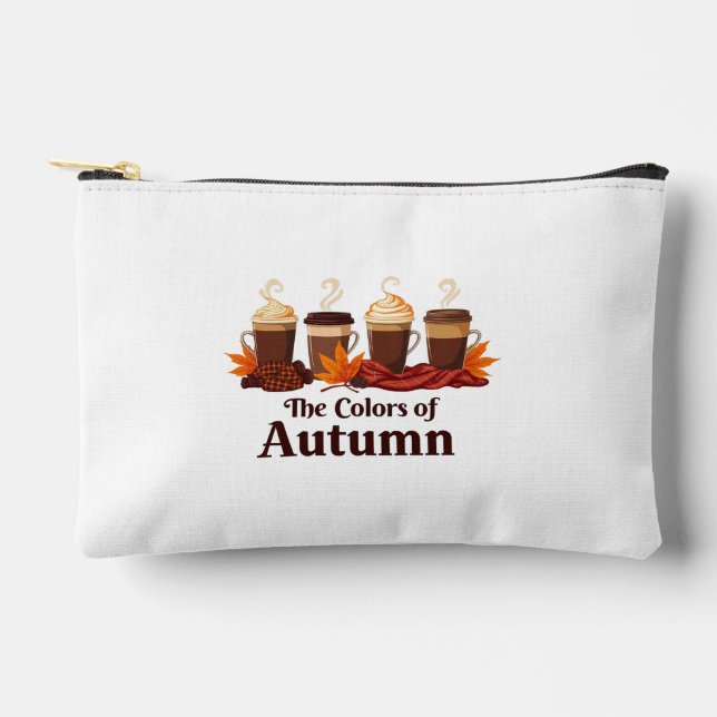 The colour of autumn Pumpkin Spice Coffee Fall  Accessory Pouch (Front)