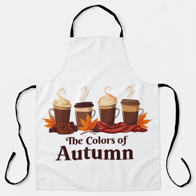 The colour of autumn Pumpkin Spice Coffee Fall  Apron (Front)