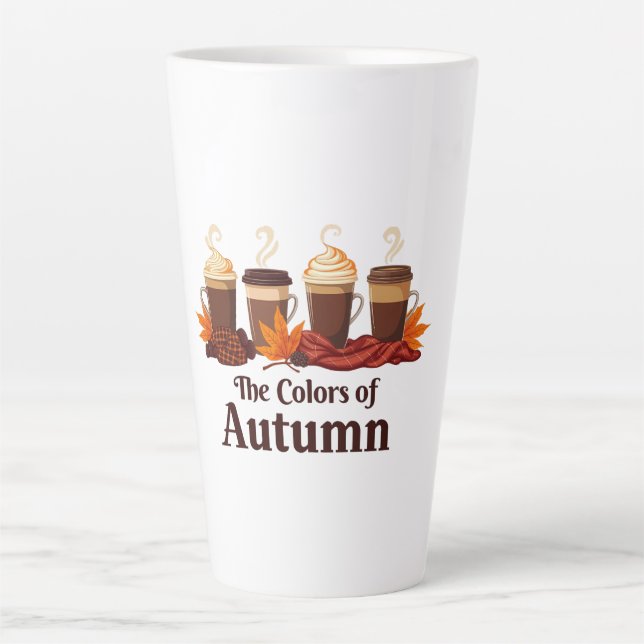 The colour of autumn Pumpkin Spice Coffee Fall  Latte Mug (Front)