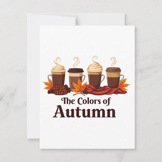 The colour of autumn Pumpkin Spice Coffee Fall  Save The Date (Front)