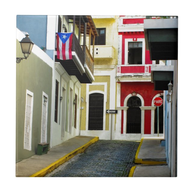 the colour of old San Juan Puerto Rico Tile (Front)