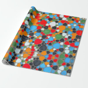 The colour pebbles on the floor wrapping paper