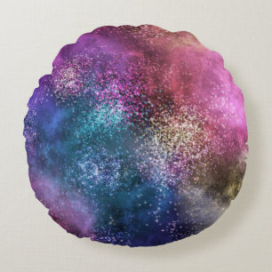The Colourful Galaxy Round Cushion