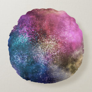 The Colourful Galaxy Round Cushion
