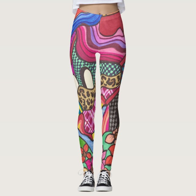 The colourful houses leggings (Front)