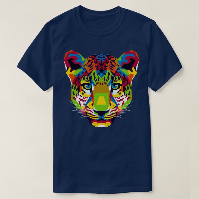 The Colourful Leopard Head T-Shirt (Design Front)