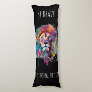 The Colourful Lion Sherpa Blanket Body Cushion