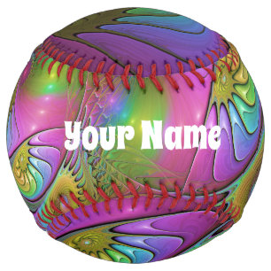 The Colourful Luminous Modern Abstract Fractal Nam Softball