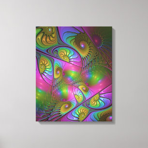 The Colourful Luminous Trippy Abstract Fractal Art Canvas Print
