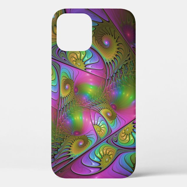 The Colourful Luminous Trippy Abstract Fractal Art Case-Mate iPhone Case (Back)