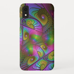 The Colourful Luminous Trippy Abstract Fractal Art iPhone XR Case