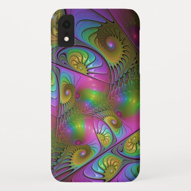 The Colourful Luminous Trippy Abstract Fractal Art Case-Mate iPhone Case (Back)
