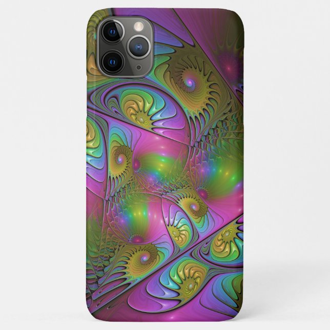 The Colourful Luminous Trippy Abstract Fractal Art Case-Mate iPhone Case (Back)
