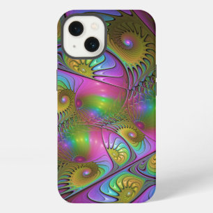 The Colourful Luminous Trippy Abstract Fractal Art iPhone Case