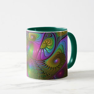 The Colourful Luminous Trippy Abstract Fractal Art Mug
