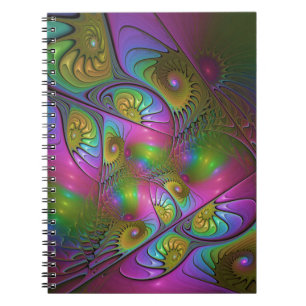 The Colourful Luminous Trippy Abstract Fractal Art Notebook