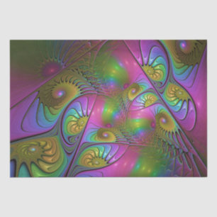 The Colourful Luminous Trippy Abstract Fractal Art Tissue Paper