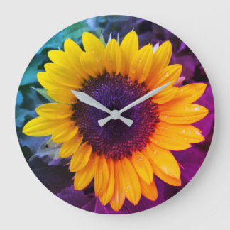 The Colourful Sunflower Large Clock