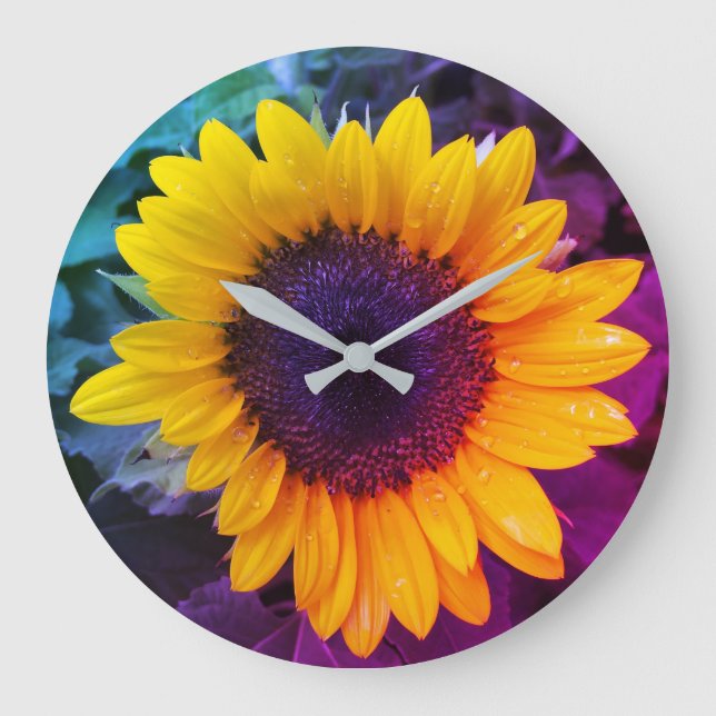The Colourful Sunflower Large Clock (Front)
