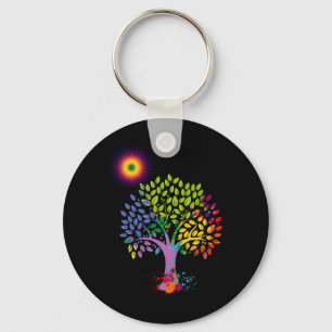 The Colourful Tree Giving Life To Earth Stop Globa Key Ring