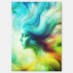 The Colourful Wispy Angel on Front of a 'Fridge   Magnet