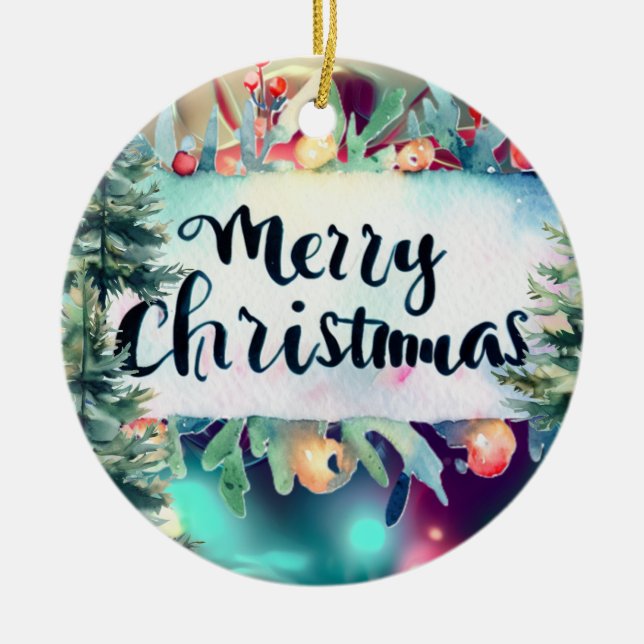 The Colours of Christmas Ceramic Ornament (Front)