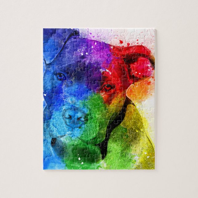 The colours of Love are a Pitbull Jigsaw Puzzle (Vertical)