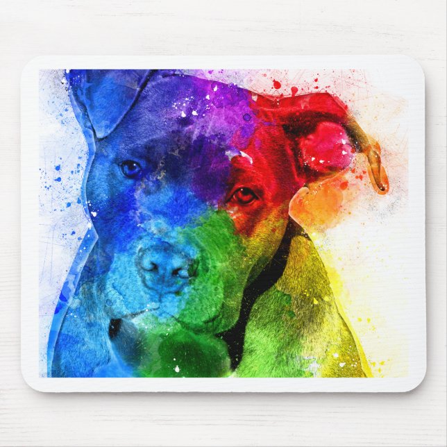 The colours of Love are a Pitbull Mouse Pad (Front)