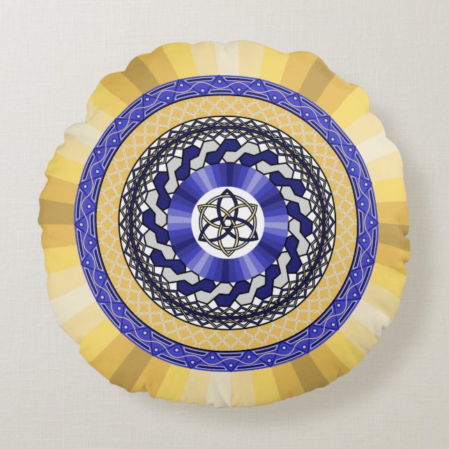 The Colours of New Years Round Pillow (Front)
