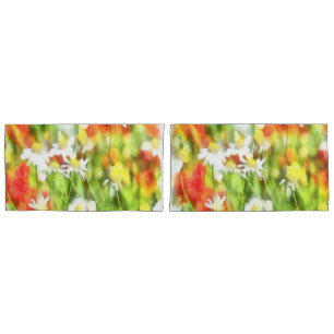 The Colours Of Spring On A Sunny Day Watercolor Pillowcase