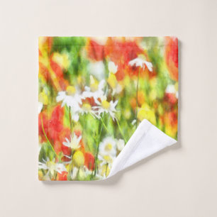 The Colours Of Spring On A Sunny Day Watercolor Wash Cloth