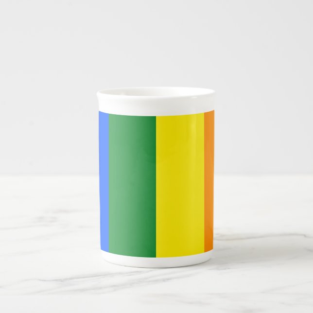 The colours of the rainbow bone china mug (Front)