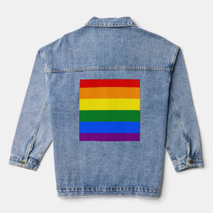 The colours of the rainbow denim jacket
