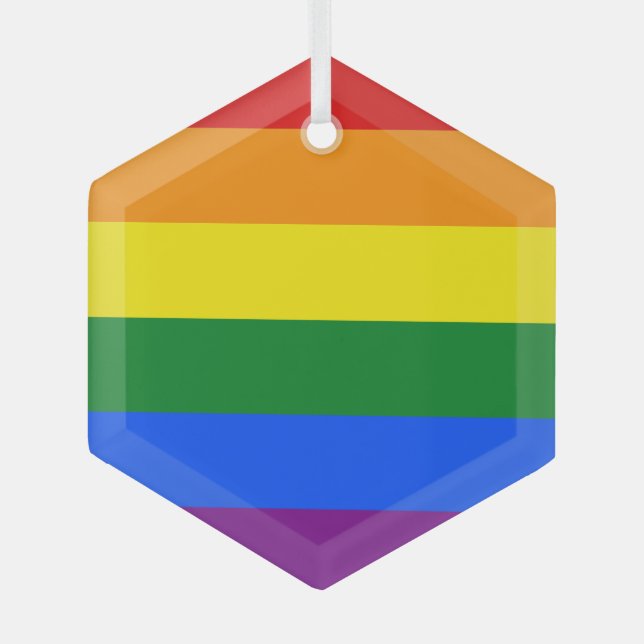 The colours of the rainbow glass tree decoration (Front)