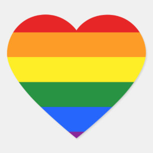 The colours of the rainbow heart sticker
