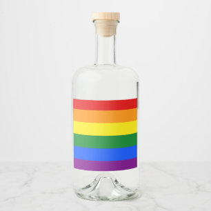 The colours of the rainbow liquor bottle label