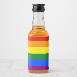 The colours of the rainbow liquor bottle label
