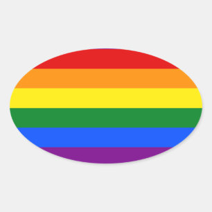 The colours of the rainbow oval sticker