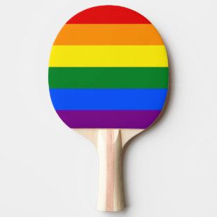 The colours of the rainbow ping pong paddle