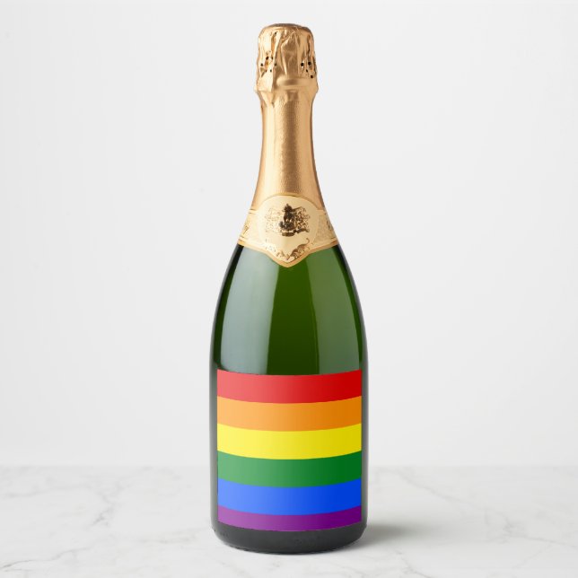 The colours of the rainbow sparkling wine label (Front)