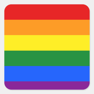 The colours of the rainbow square sticker