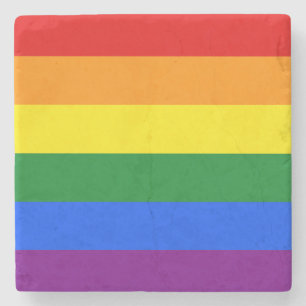 The colours of the rainbow stone coaster