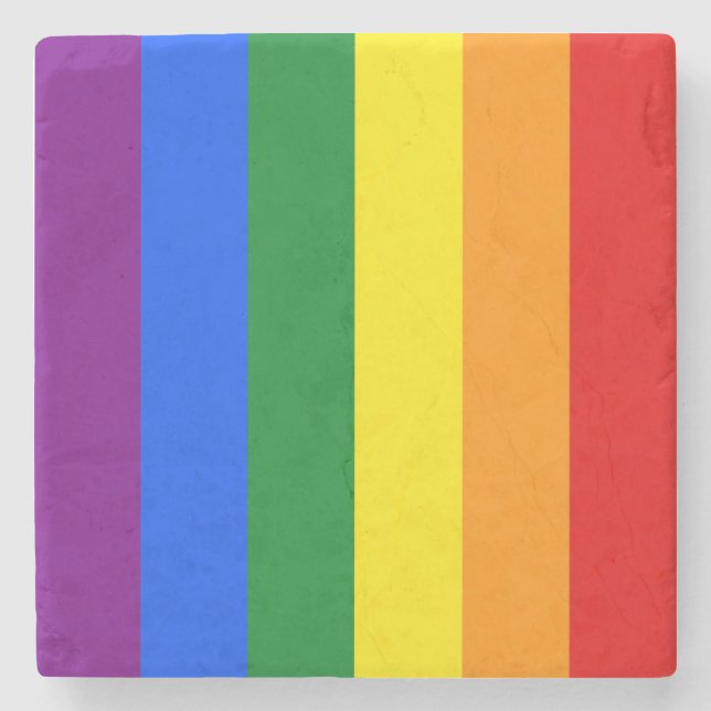 The colours of the rainbow stone coaster (Front)