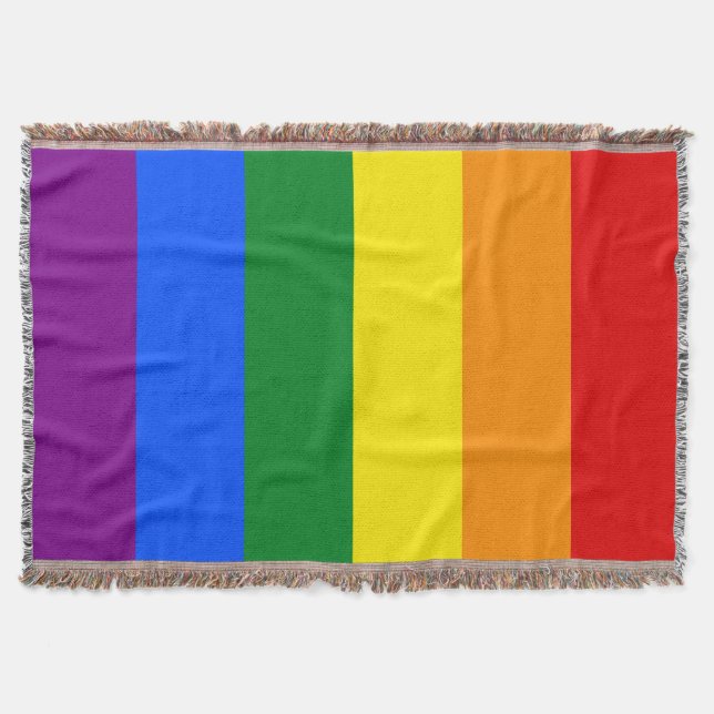 The colours of the rainbow throw blanket (Front)