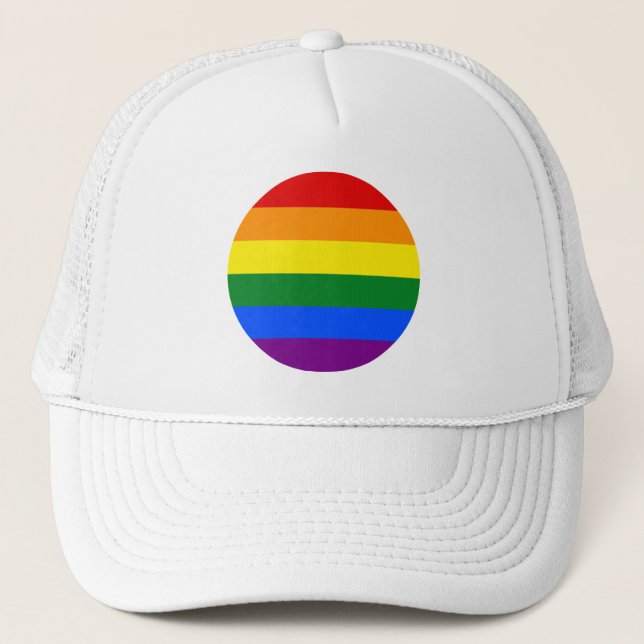 The colours of the rainbow trucker hat (Front)