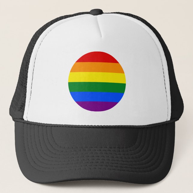 The colours of the rainbow trucker hat (Front)