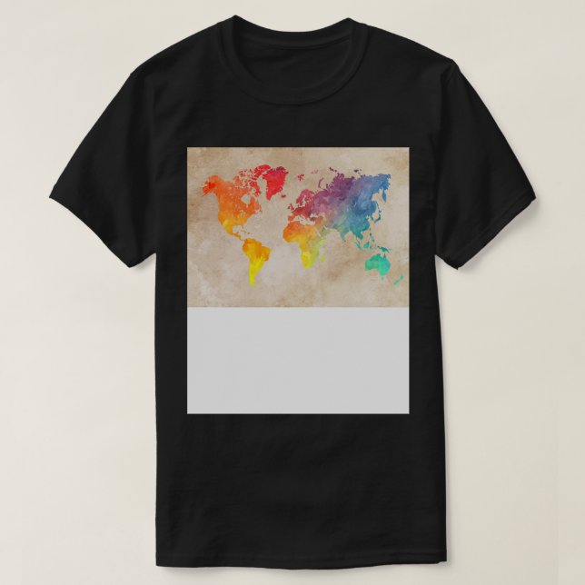 The colours of world map map T-Shirt (Design Front)