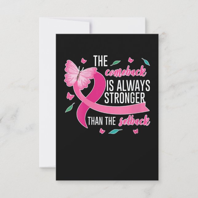 The Comeback Is Always Stronger Breast Cancer Card (Front)