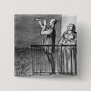 The comet, Parisiens incredules 15 Cm Square Badge