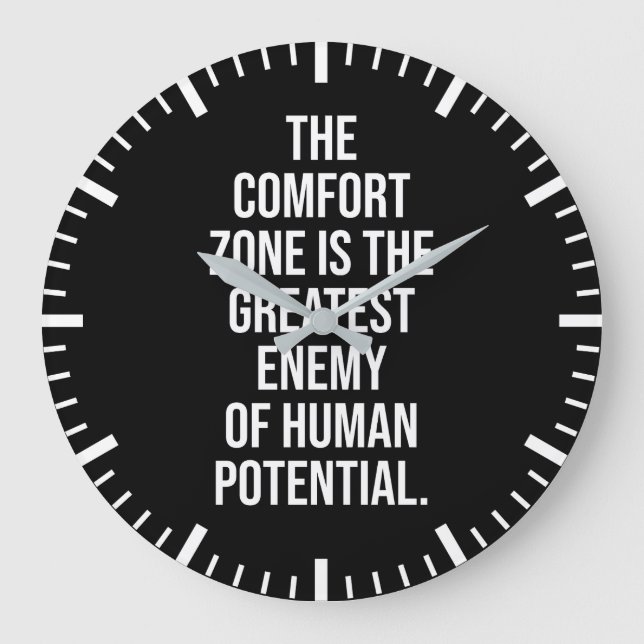 The Comfort Zone, Gym, Hustle, Success, Motivation Large Clock (Front)